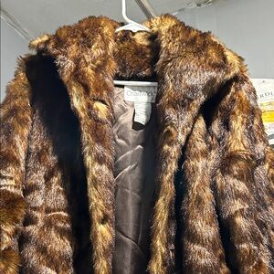 Chadwicks Faux Fur Trench Coat in Rich Brown